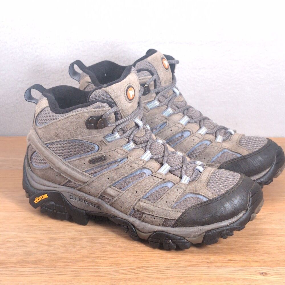 Merrell Moab 2 Mid Women's 7.5 EU 38 Waterproof Leather Hiking Boots Gray
